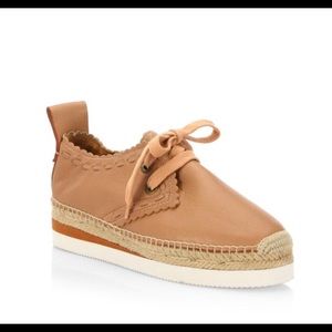 See by Chloe Glyn Calf Sneaker - Size 8 biscotto